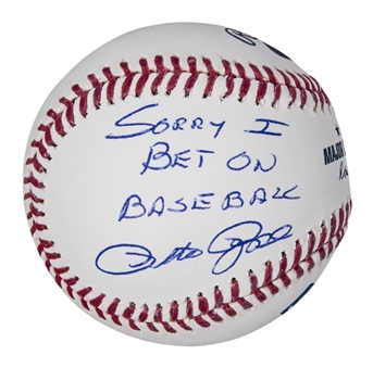 Pete Rose Autographed and Inscribed "Sorry I Bet on Baseball" OML Manfred Baseball (FSC)